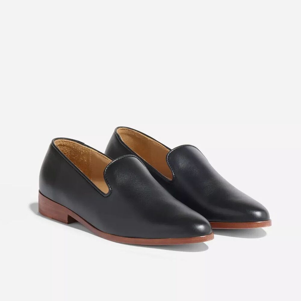 Nisolo Women's Everyday Black Leather Flats Loafers Slip On NIB $200 - Picture 5 of 10